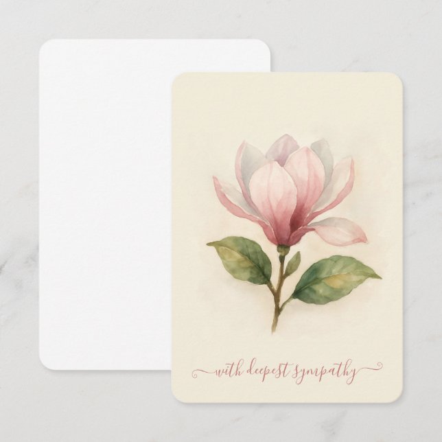 Watercolor Magnolia Sympathy Card  (Front/Back)