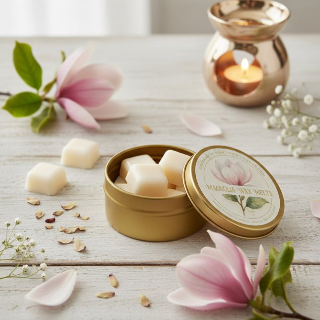 Watercolor Magnolia Wax Melts Label Sticker (Creator Uploaded)