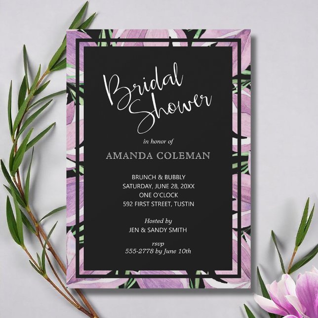 Watercolor Magnolias Floral Bridal Shower Invitation (Watercolor magnolia flowers bridal shower invitations - INSTANT DOWNLOAD and/or PRINTED or both!)