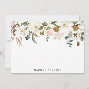 Watercolor Magnolias Personalised Stationery