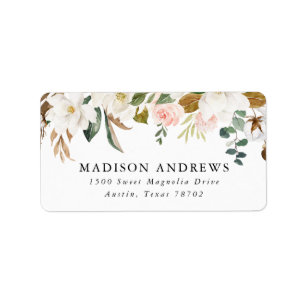 Watercolor Magnolias   Return Address Labels