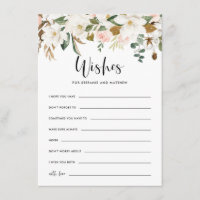 Watercolor Magnolias Rustic Wedding Well Wishes