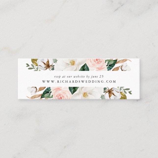 Watercolor Magnolias | Wedding RSVP Cards (Front)