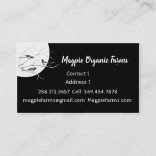 Watercolor Magpie Organic Farms  Business Card