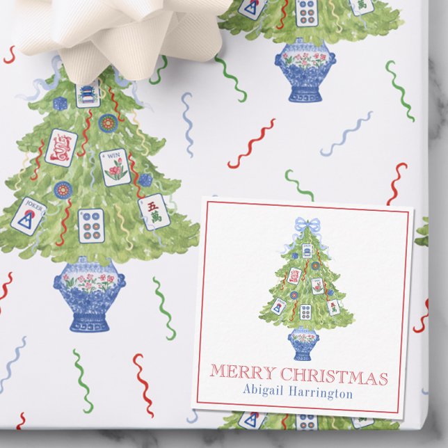 Watercolor Mahjong Christmas Tree Card (Creator Uploaded)