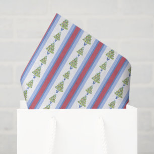 Watercolor Mahjong Christmas Tree Tissue Paper