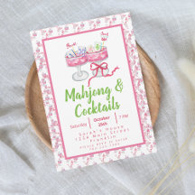 Watercolor Mahjong Grandmillennial Cocktail Party