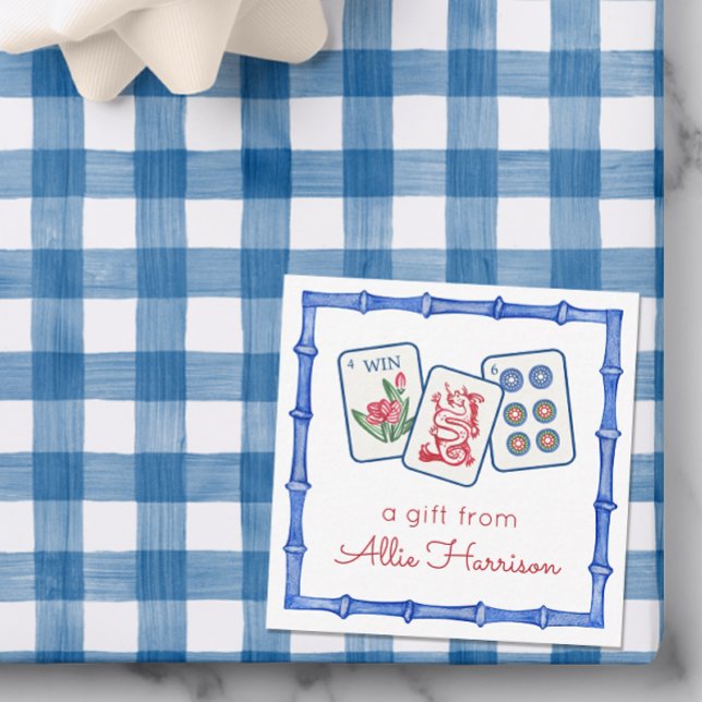 Watercolor Mahjong Tiles & Bows Enclosure Card (Creator Uploaded)