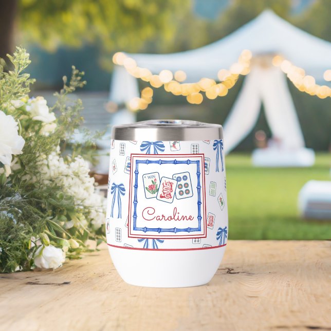 Watercolor Mahjong Tiles & Bows Party (Wedding (Rotated))