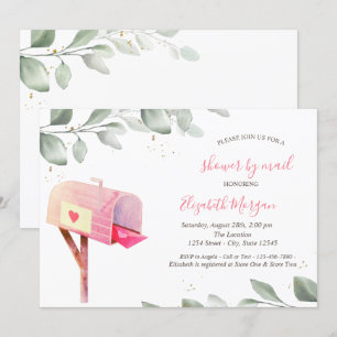 Watercolor Mailbox Tree Leaves Virtual Baby Shower Invitation