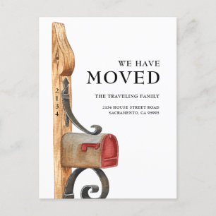 Watercolor Mailbox We Have Moved Announcement