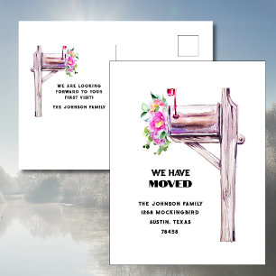 Watercolor Mailbox  We Have Moved Announcement Postcard
