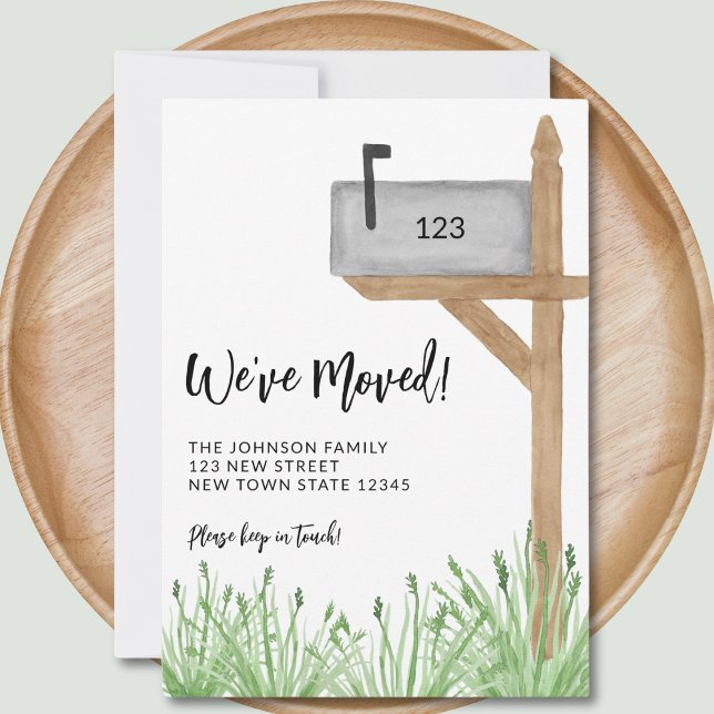Watercolor Mailbox We've Moved Moving Announcement (Creator Uploaded)