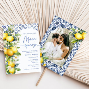 Watercolor Main Squeeze Photo Bridal Shower Invitation
