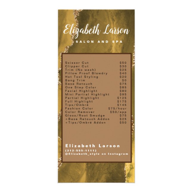 Watercolor Makeup Artist Hair Salon Rack Card (Front)