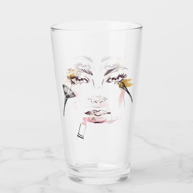 Watercolor Makeup Face Glass (Front)