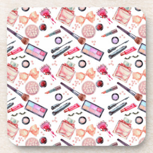 Watercolor Makeup Pattern Coaster