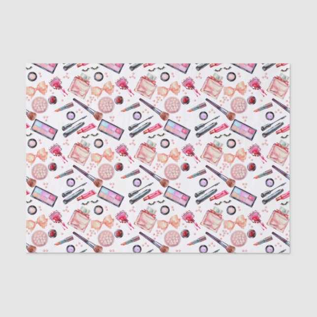 Watercolor Makeup Pattern Tissue Paper (Front)