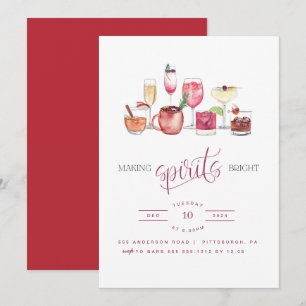Watercolor Making Spirits Bright Party Invitation