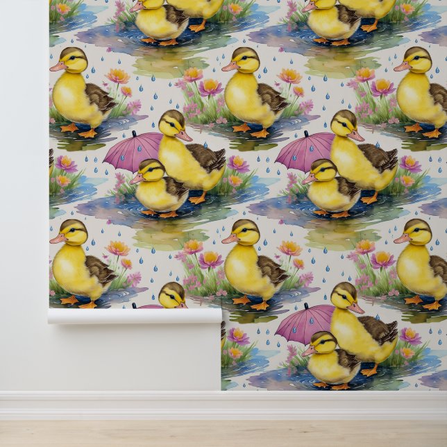 Watercolor Mallard Ducklings Wallpaper (Application)