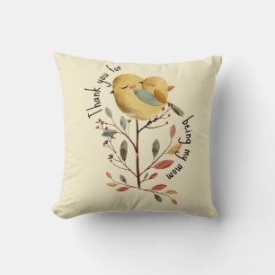 Watercolor Mama Bird Illustration Mother's Day Cushion