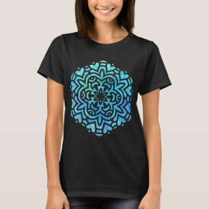 Watercolor Mandala Blue and Green T-Shirt