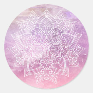 Watercolor Mandala Holistic Healing & Spiritual Classic Round Sticker