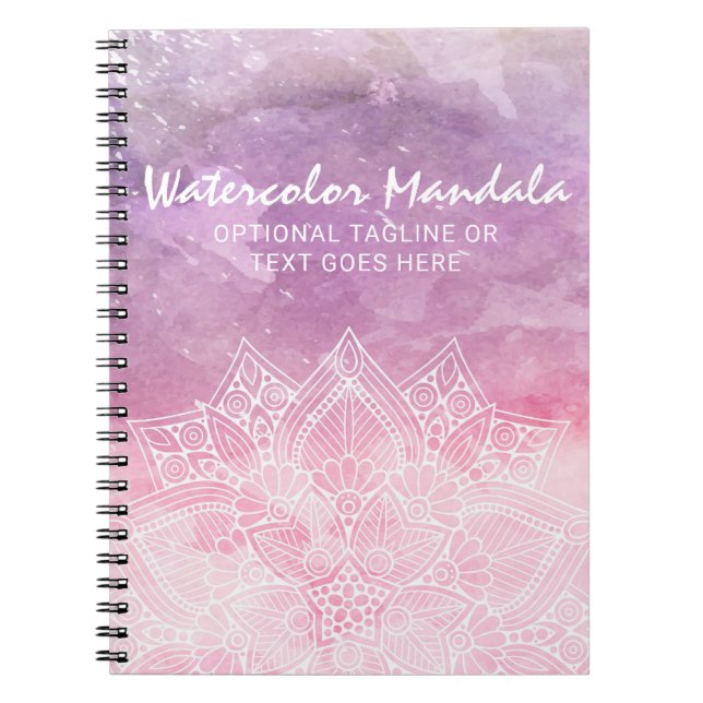 Watercolor Mandala Holistic Healing & Spiritual Notebook (Front)