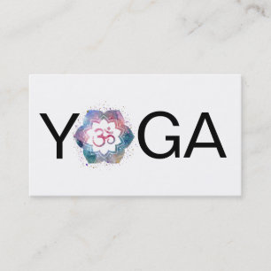 *~* Watercolor Mandala OM Aum Lotus Yoga Teacher  Business Card