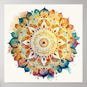 Watercolor Mandala Poster