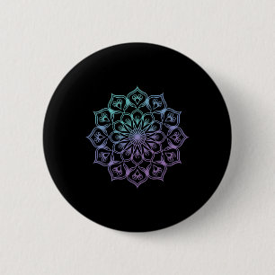 Watercolor Mandala Sacred Fractal Geometry Art _1 6 Cm Round Badge