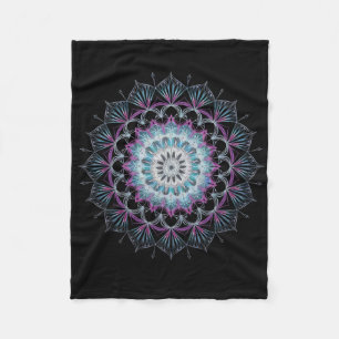 Watercolor Mandala Sacred Fractal Geometry Art  Fleece Blanket
