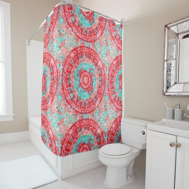 Watercolor Mandala Shower Curtain (In Situ)