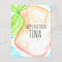 Watercolor Mango Hand Painted Tropical Birthday