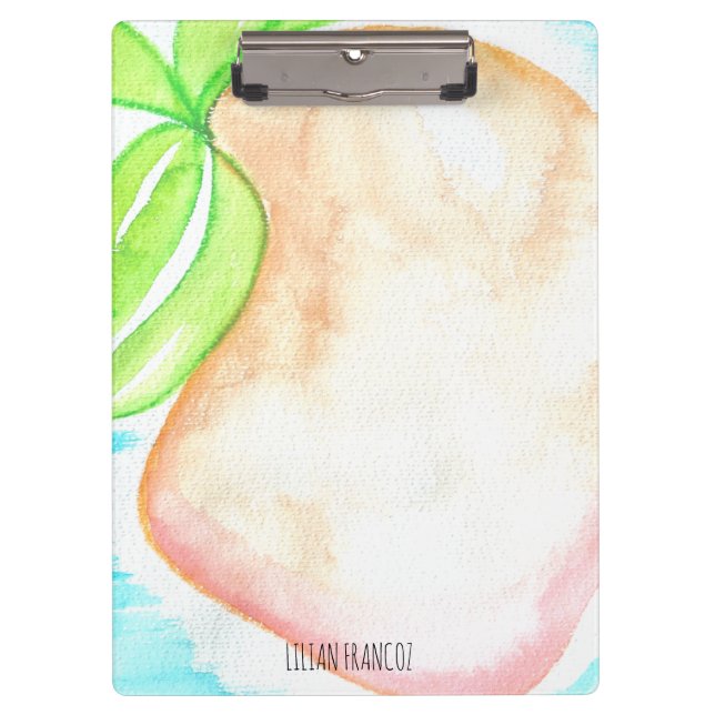 Watercolor Mango Hand Painted Tropical  Clipboard (Front)