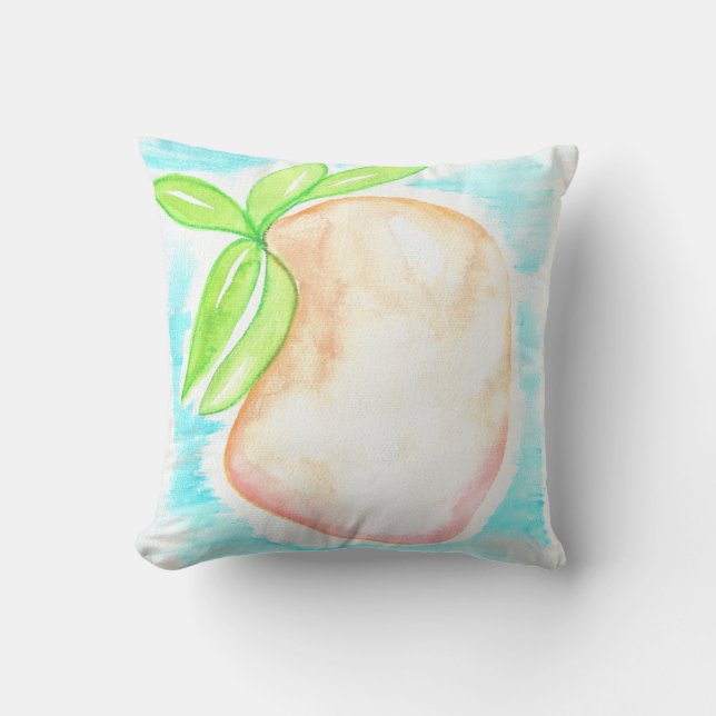 Watercolor Mango Hand Painted Tropical Kitchen    Cushion (Front)