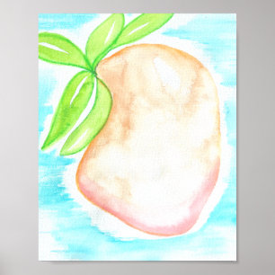 Watercolor Mango Original Art Poster