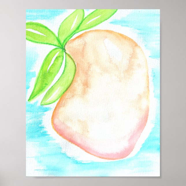 Watercolor Mango Original Art Poster (Front)