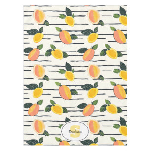Watercolor Mango Pattern with Green Leaves (2) Tablecloth
