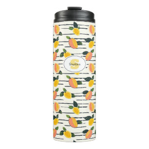 Watercolor Mango Pattern with Green Leaves (2) Thermal Tumbler