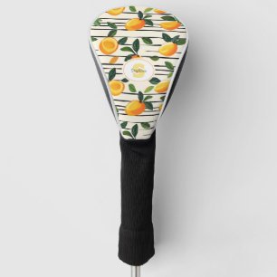 Watercolor Mango Pattern with Green Leaves Golf Head Cover