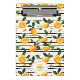 Watercolor Mango Pattern with Green Leaves Mini Clipboard