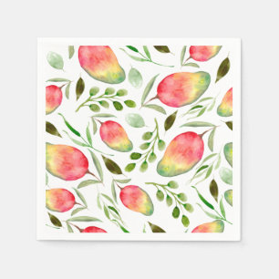 Watercolor Mangoes   Pattern   Fruit Napkin
