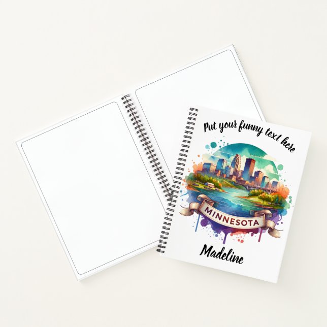 Watercolor map of U.S. states Notebook (Inside)