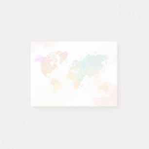 Watercolor Map Post-it Notes