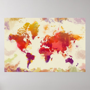 Watercolor Map Poster