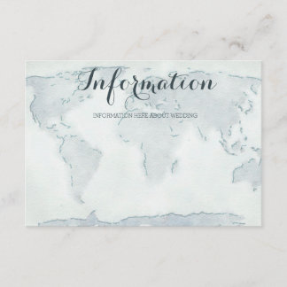 Watercolor map wedding information card