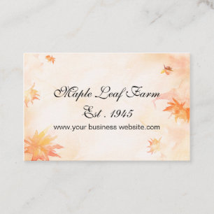 Watercolor Maple Leaf Business Card