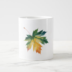 Watercolor Maple Leaf Customisable Throw Pillow  Large Coffee Mug