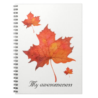 Watercolor Maple Leaf Notebook